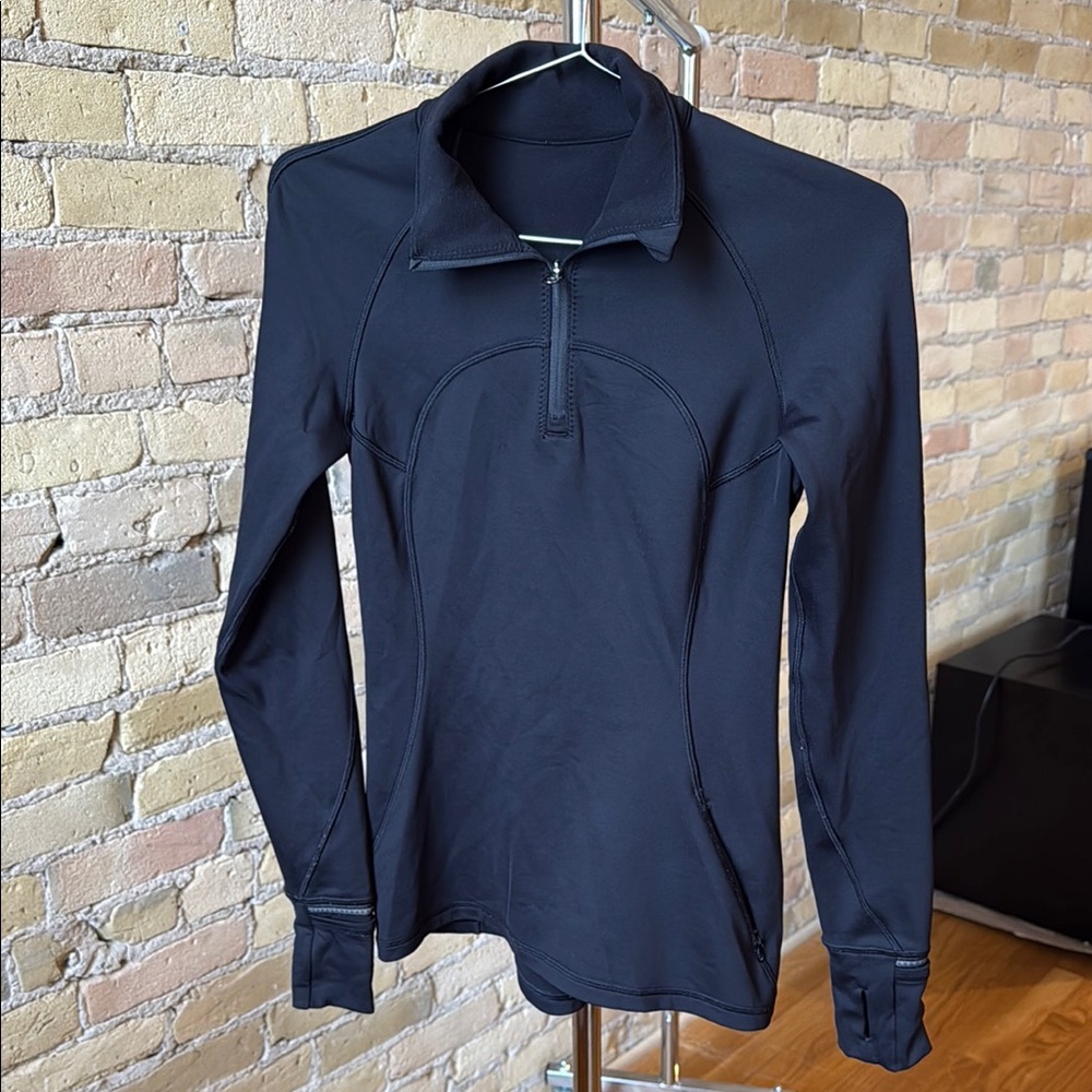 Lululemon Black Long Sleeve Quarter-Zip Top size 4